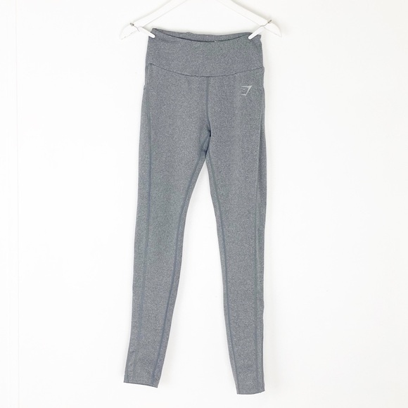 Gymshark Women’s Size S Dry Heather Gray Workout Full Length Legging Side Pocket - Picture 1 of 5